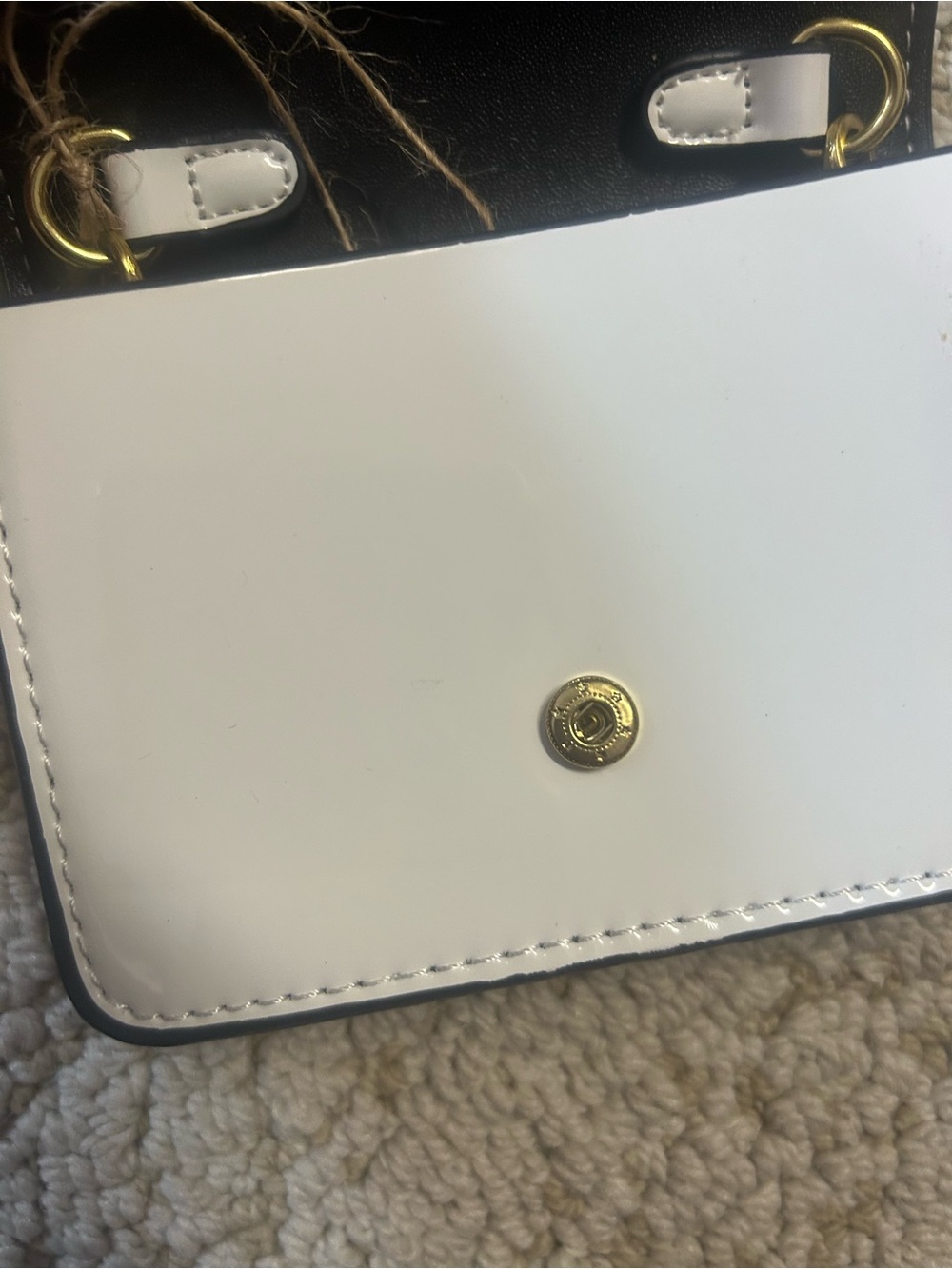 White and black womens card holder